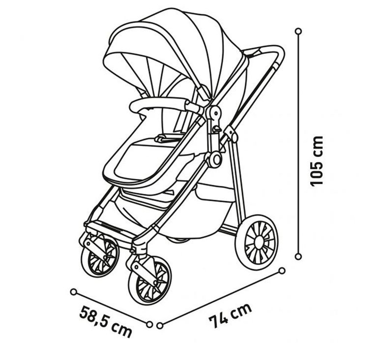 Коляска 2в1 (люлька, прогулка)