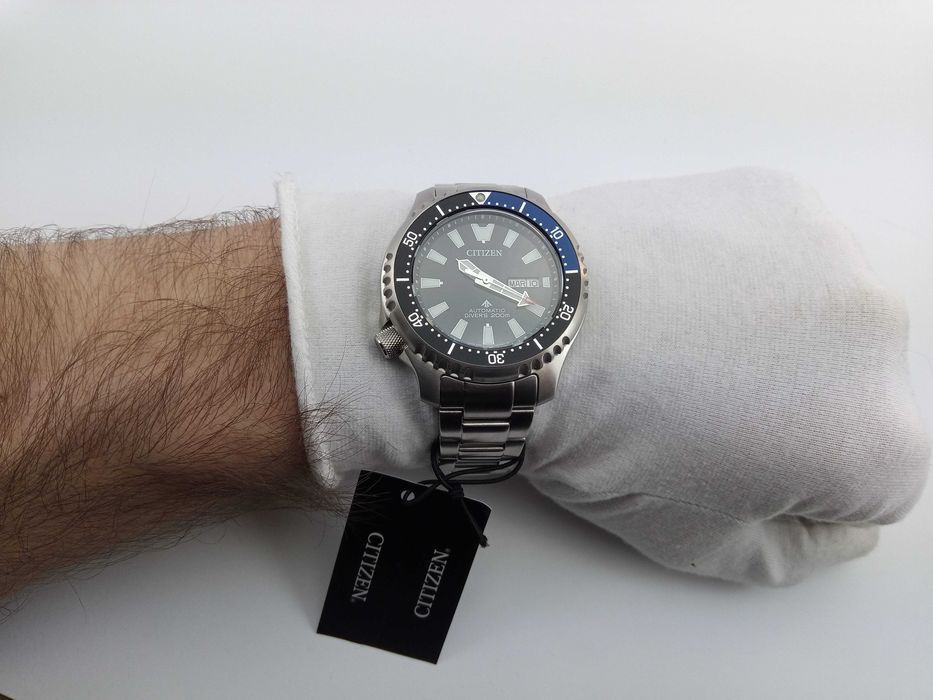 Японские мужские часы 200м дайверы Citizen NY0159-57E Механика, сапфир