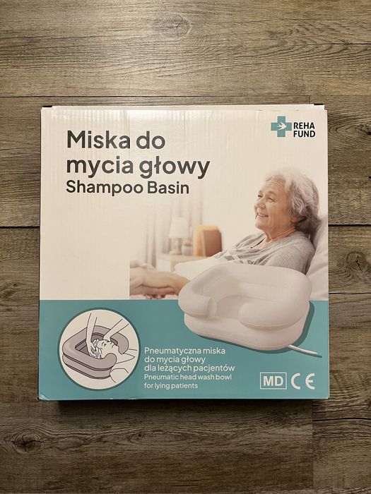 Pneumatyczna miska do mycia głowy Rehafund z pompką NOWA!