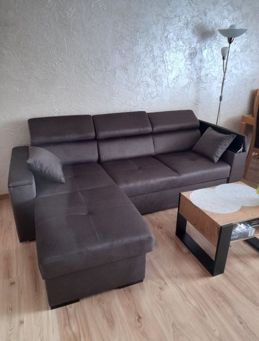 Kanapa narożna brązowa  narożnik nowy