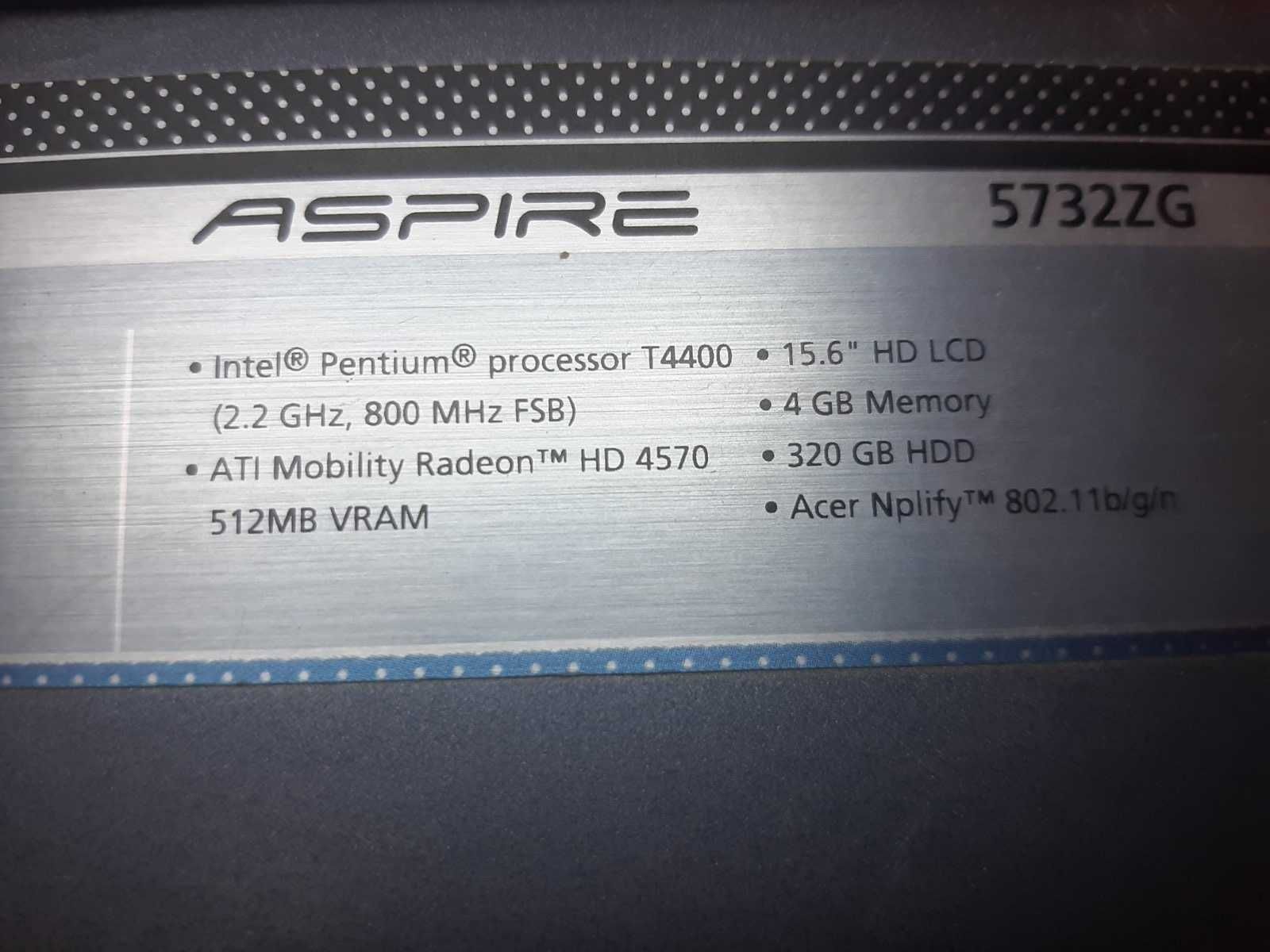 Ноутбук ACER  ASPIRE 5732zg