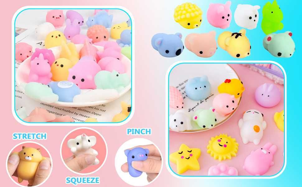 Zestaw 40 Mochi Squishy Antystresowe gniotek Zabawki Dzieci  Dorosłych