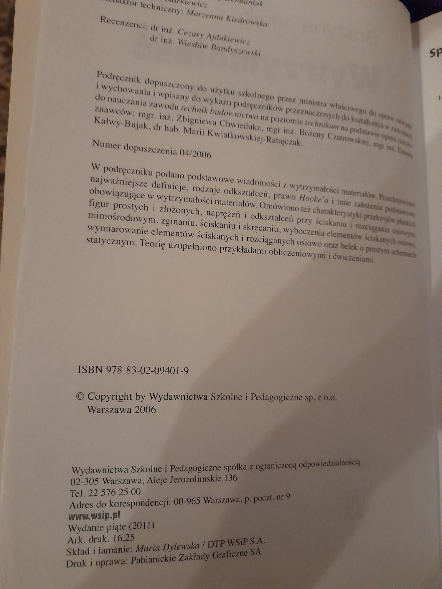 Wytrzymałość materiałów Konstrukcje budowlane 2, Grażyna Janik