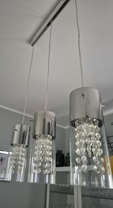 Lampa glamour Italux szkło chrom kryształki jak nowa