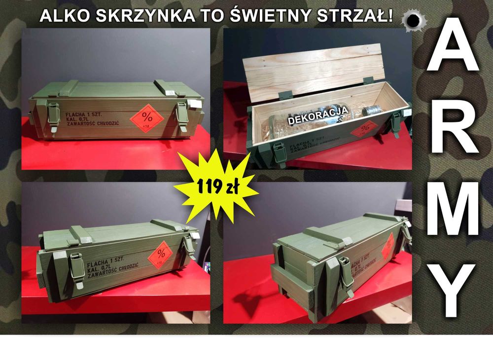 Skrzynka na alkohol militarna, wojskowa 0,7L