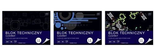 Blok Techniczny Czarny A4 10 Kartek 10 Sztuk Mix