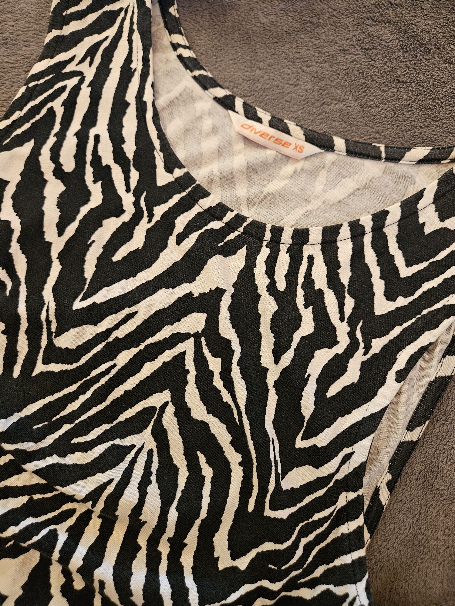 Sukienka zebra diverse bawełna mini