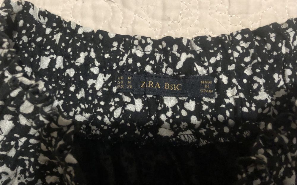 Saia de folhos malhada Zara