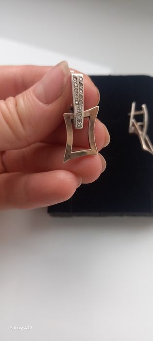 Сережки срібні з золотими пластинами