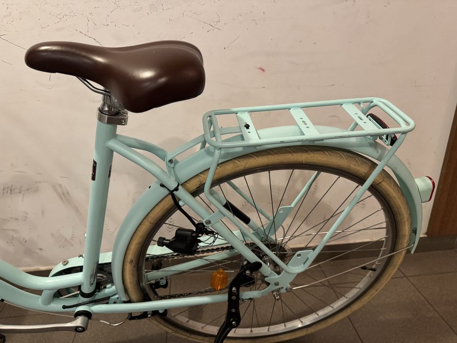 Rower miejski damski Btwin kolor mietowy koła 28