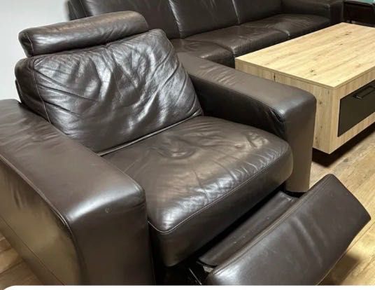 Fotel skórzany rozkładany Natuzzi