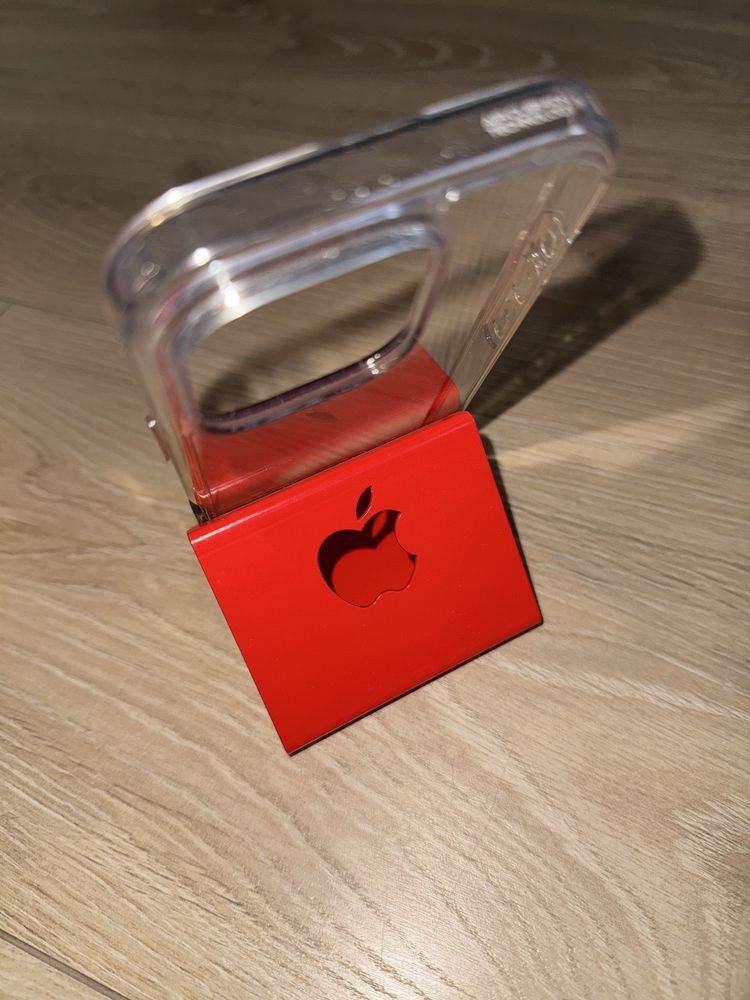 Czerwona podstawka do telefonu Apple