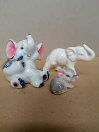 Figurki słoni -ceramiczne