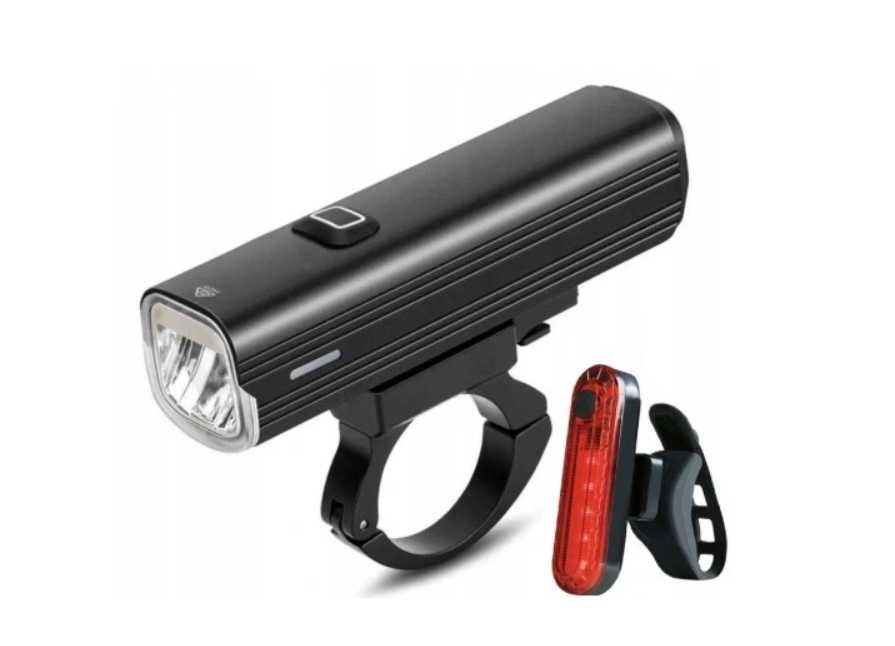 Lampka ROWEROWA przód LED 1000lm latarka 4800mAh + tył 1000lm