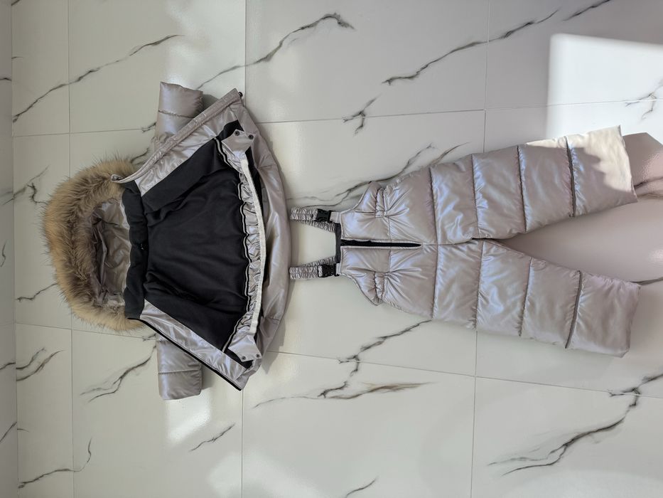 Классный зимний костюм Glamour kids, р. 92, с натуральным мехом