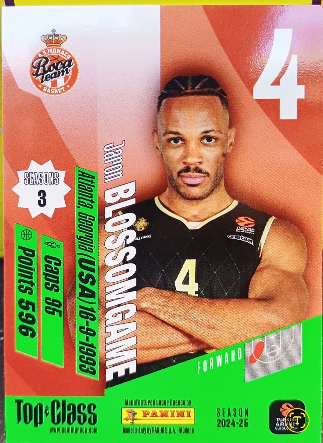 Panini Top Class Pure Basketball – Jaron Blossomgame nr 20 – Roca Team