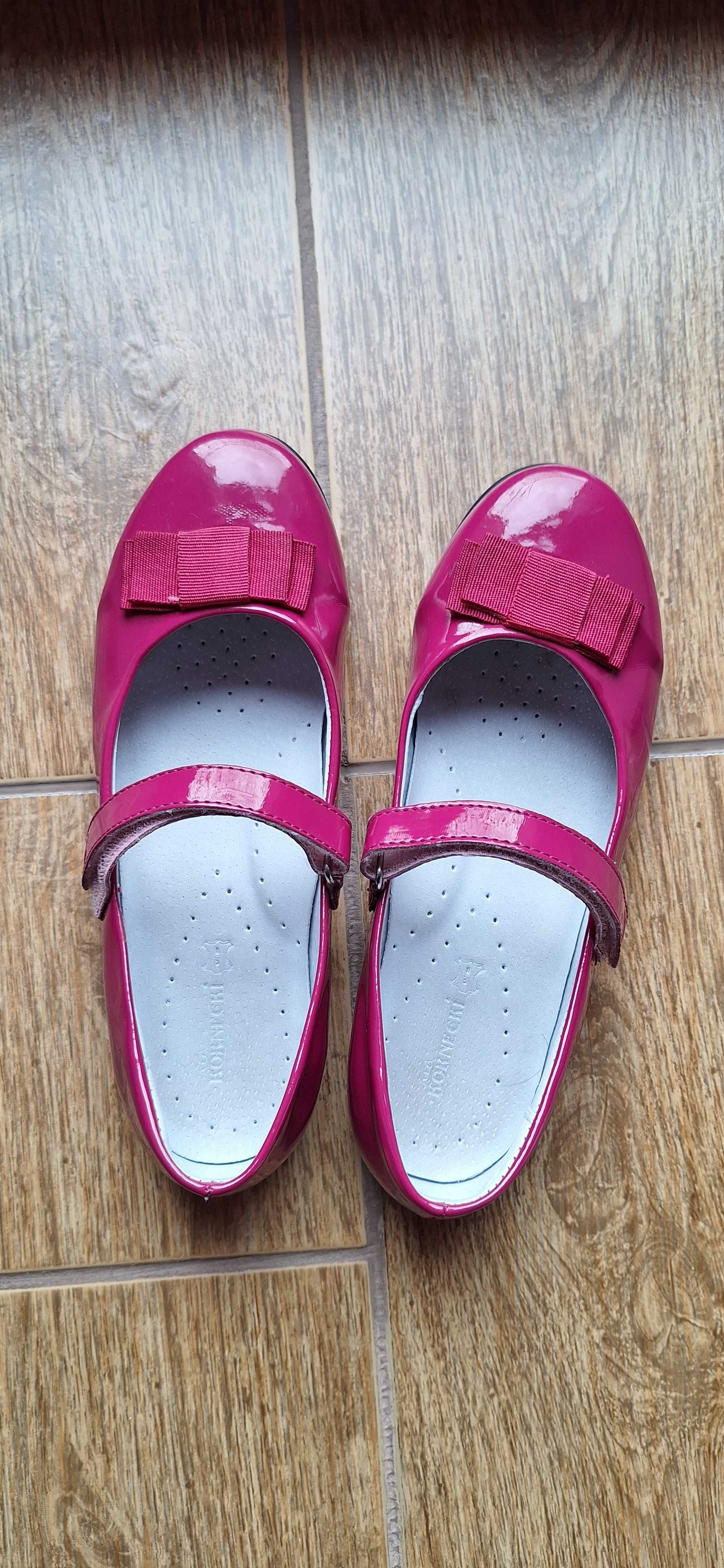 Buty, półbuty, lakierki, Kornecki r.34 fuksja, rozowy