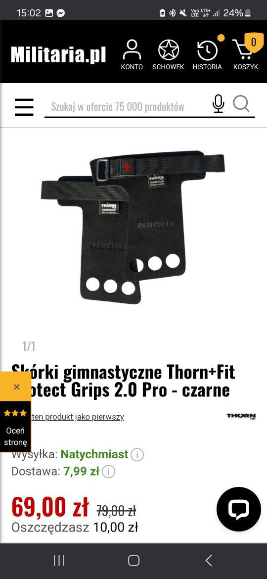 Skórki gimnastyczne Thorn+Fit Protect Grips 2.0 Pro -roz. M