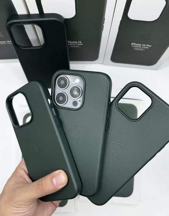 Кожаный чехол на iPhone 16 Pro Max и другие, про макс MagSafe арт. 13