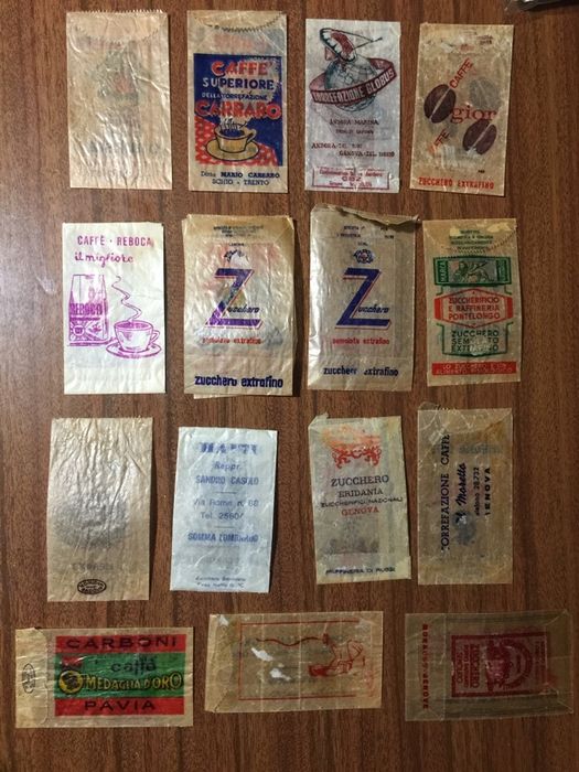 Pacotes açucar marcas café - estrangeiros anos 40, 50, 60
