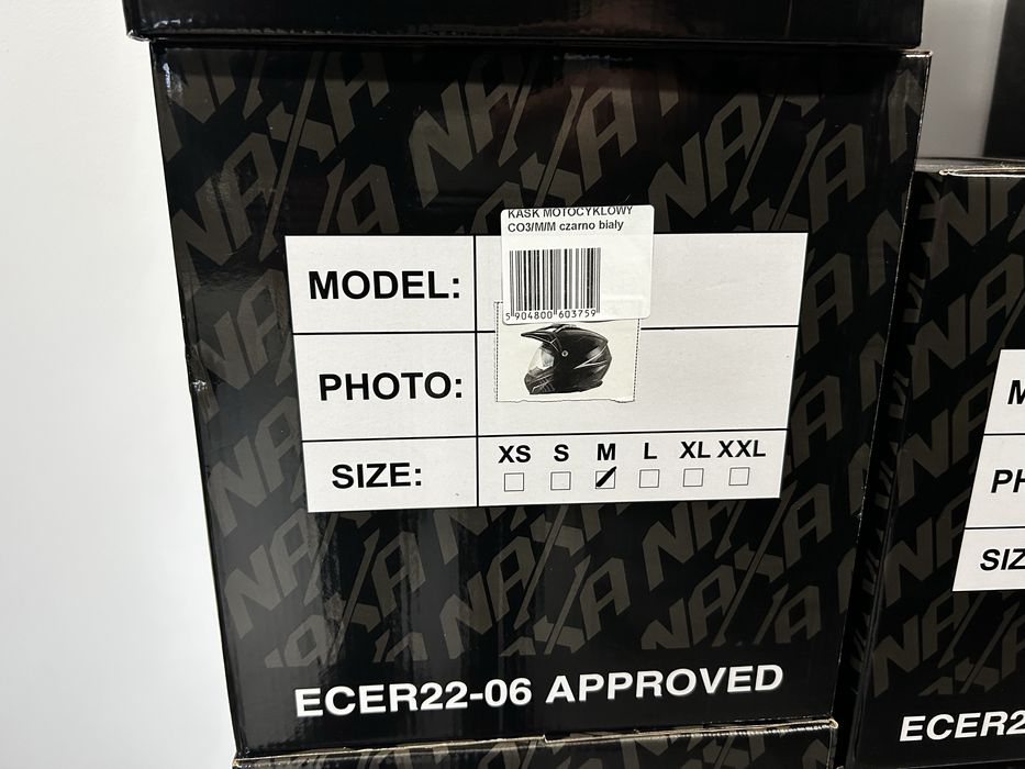 Kask motocyklowy enduro quad cross NAXA CO3 rozmiar M, blenda, szyba!