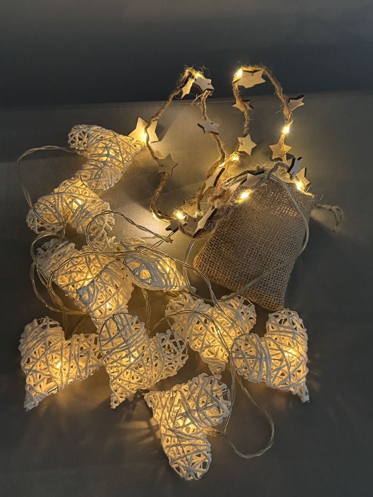 Lampki dekoracyjne serca boho gwiazdki