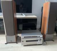 Amplituner Yamaha rx800rds + drewnisne glośniki+ odtwarzacz dvd