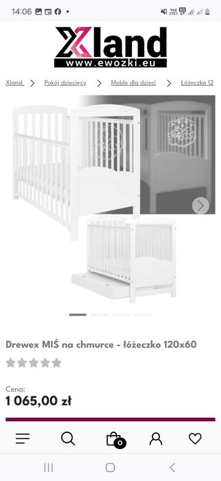 Łóżeczko dziecięce Drewex Miś na Chmurce
