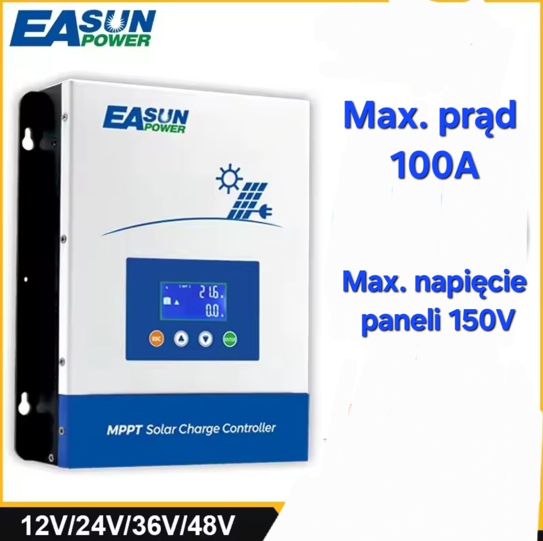Regulator ładowania EASUN 100A MPPT od 12 V do 48 V Max. nap. 150V