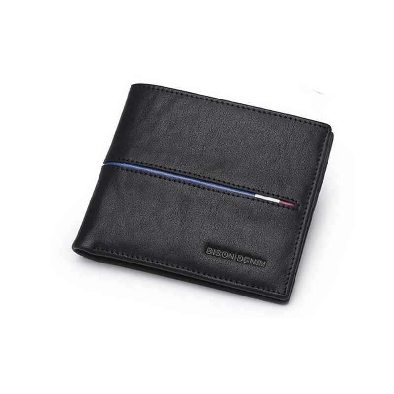 Мужское кожаное портмоне Bison Denim Charlie Smooth Skin Black
