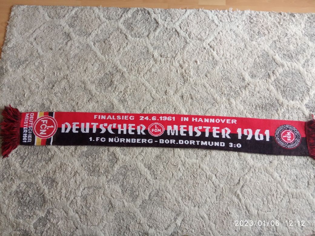 Szalik 1.FC Nurnberg Niemcy oldschool retro dwustronny pamiatkowy