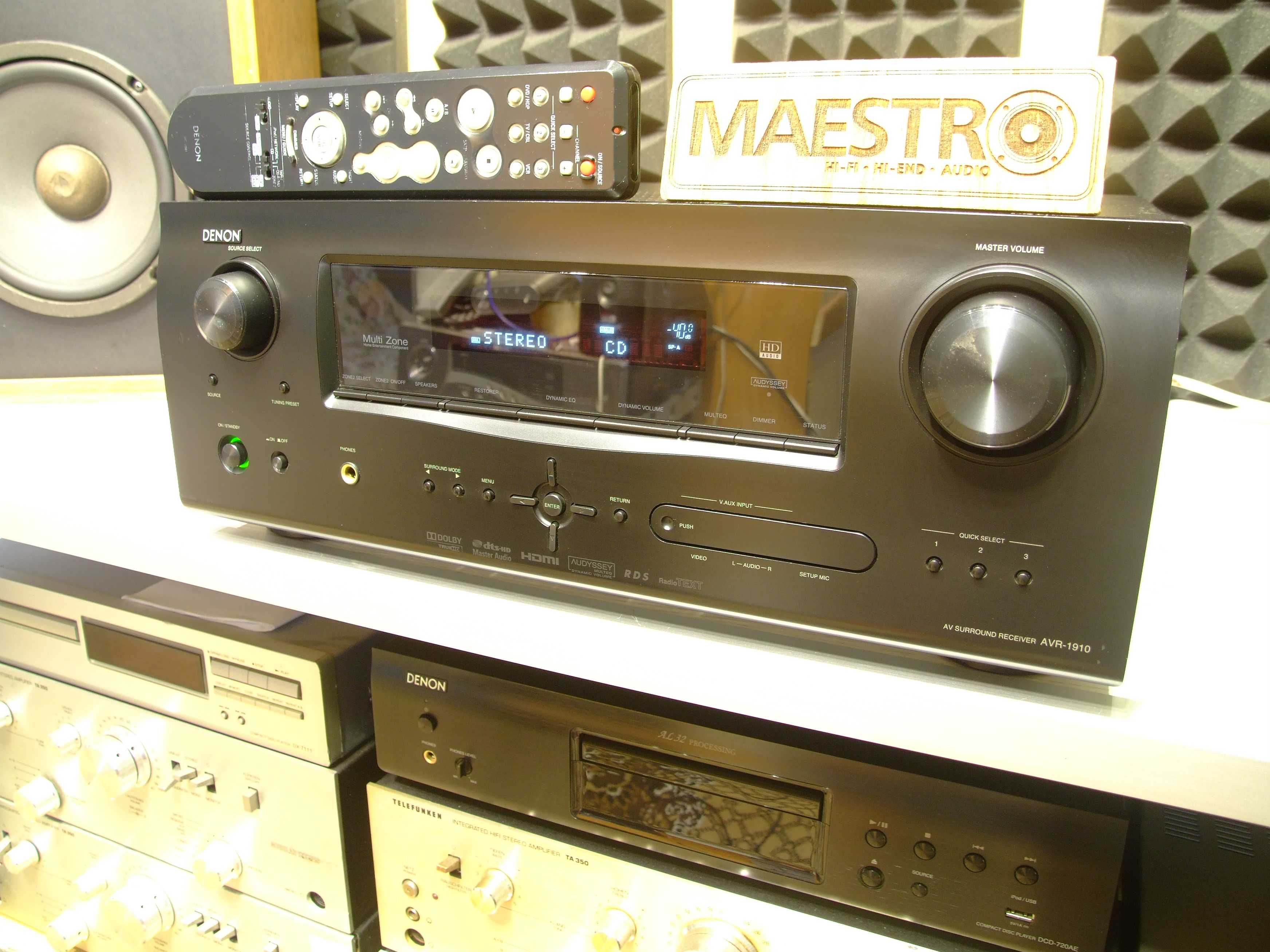 AV ресівер 7.1 Denon AVR-1910. 7х125. 6-16 Ом. Пульт. HDMI. 10.7 кг