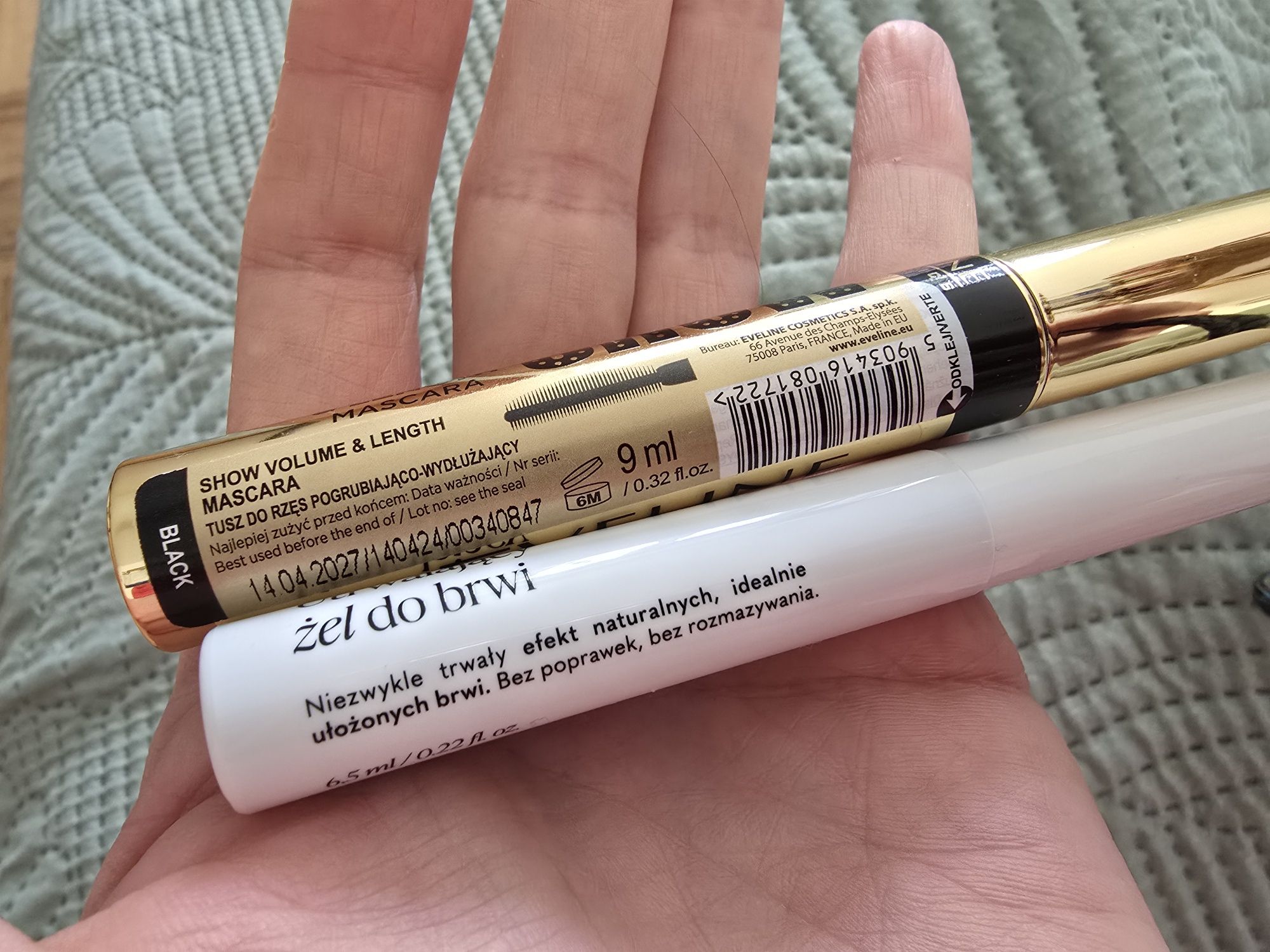 Maskara Eveline Show Length&Volume oraz żel do brwi Your Kaya Brown On