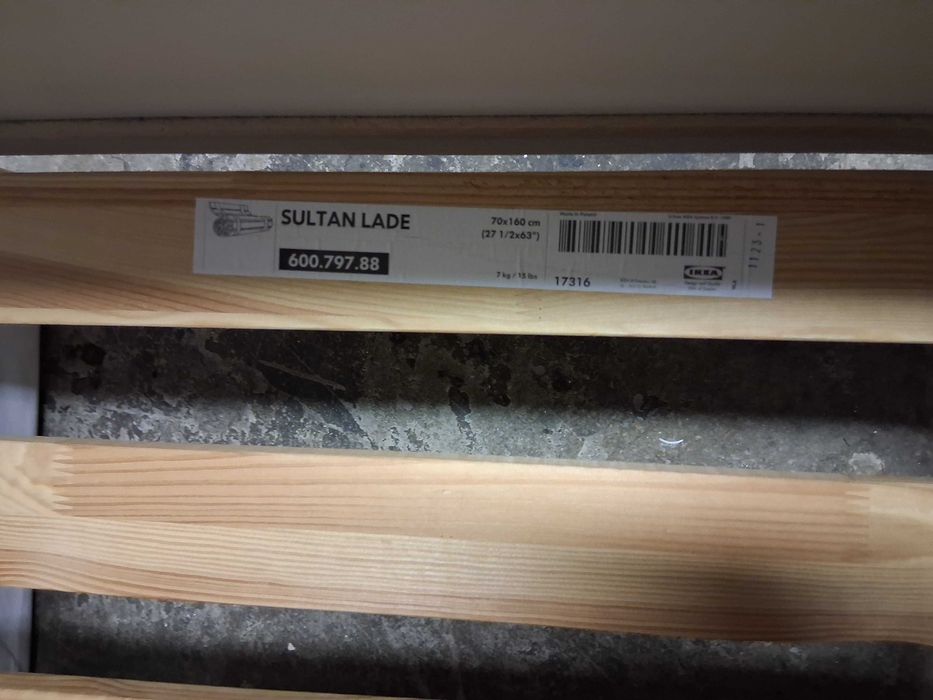 Łóżko dla dziecka,  160x70, bukowe, SULTANLADE IKEA + stelaż, materac