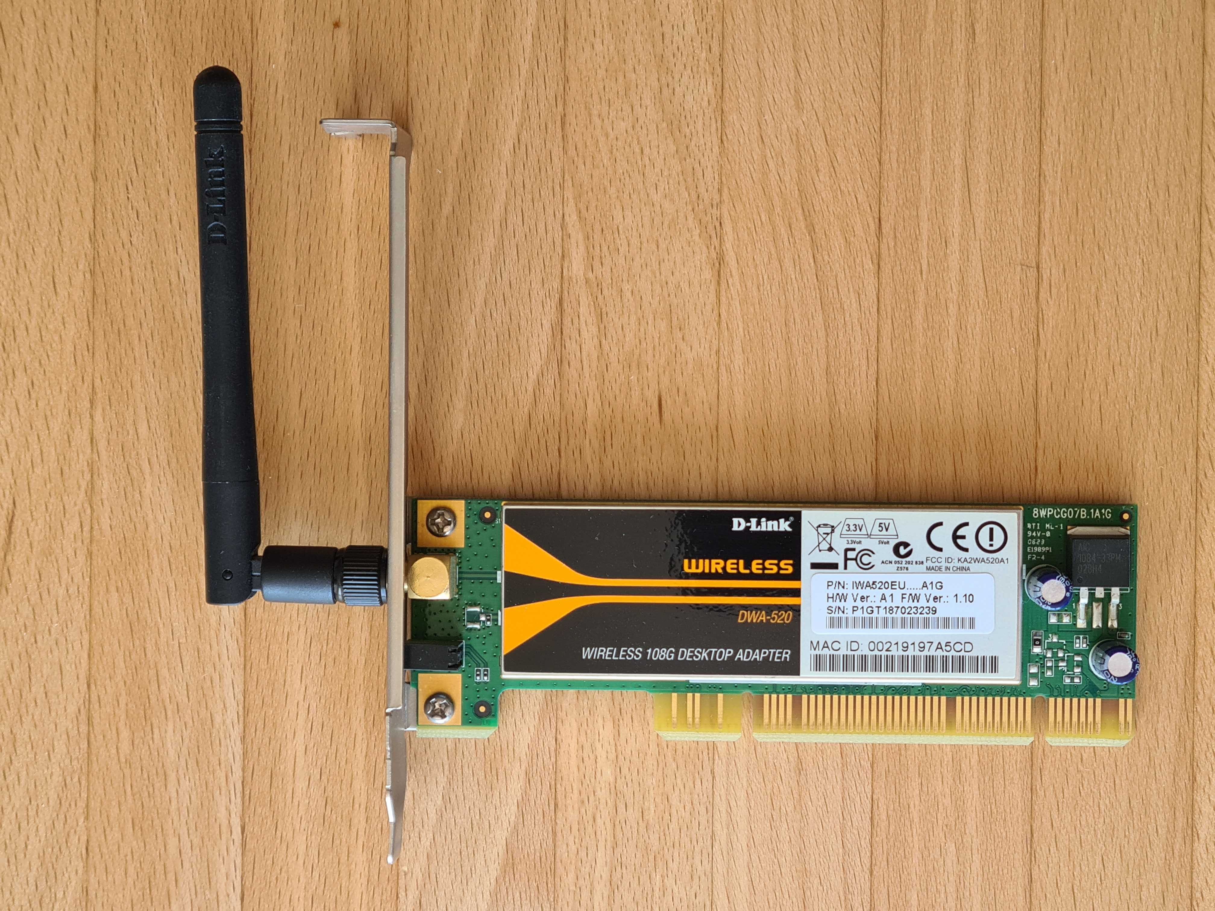 Мережевий PCI Wi-Fi адаптер D-Link DWA-520 (54 Мбіт/с)