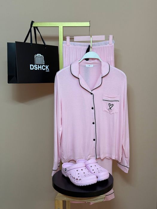 Пижама в стиле Victoria secret розовая М /піжама рожева стиль VS