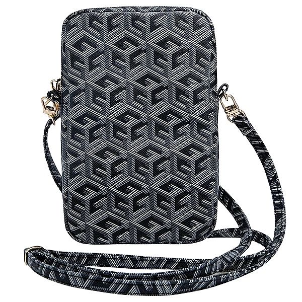 Torebka Guess Zip GCube Bottom Stripe na telefon - czarna