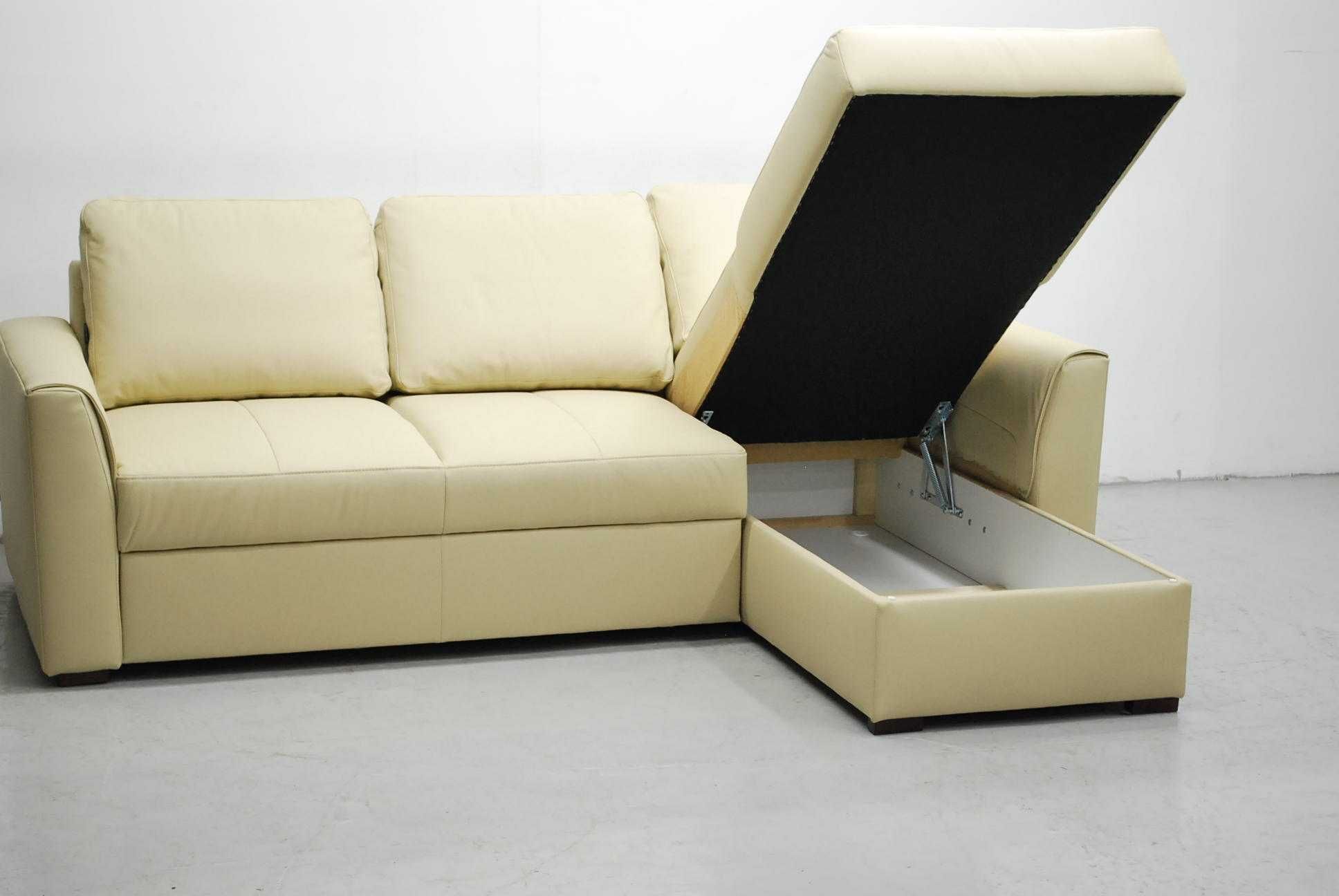 narożnik funkcja spania pojemnik SKÓRA naturalna 1100a sofa, rogówka,