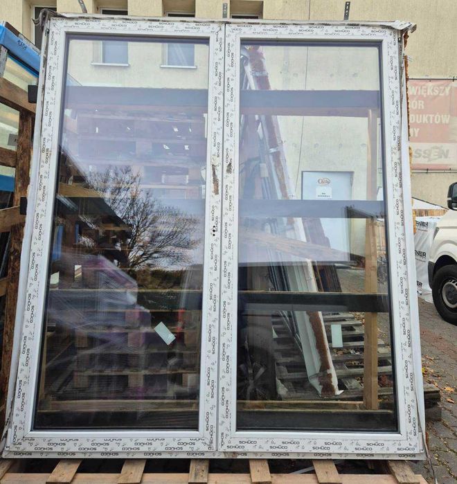 Okno tarasowe PCV 1960x2240 antracyt lewe niemal nowe z demontażu