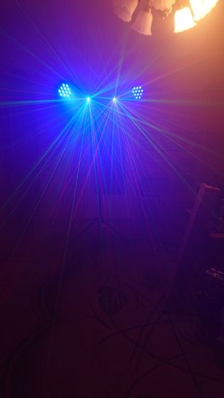 ZESTAW ŚWIATEŁ Oświetlenie DJ LED PARY Lasery Statyw Zespołu na Start
