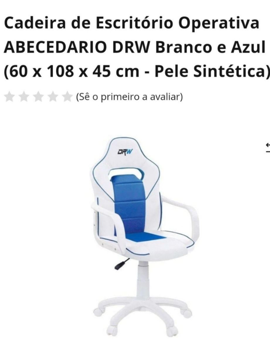 Cadeira de Escritório Operativa ABECEDARIO DRW Branco e Azul