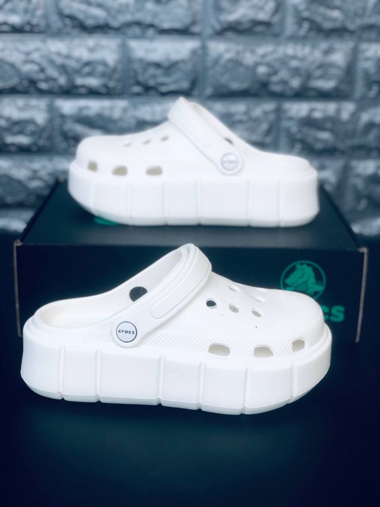 Белые кроксы на платформе / Крокс белые / білі крокси / Crocs Platform