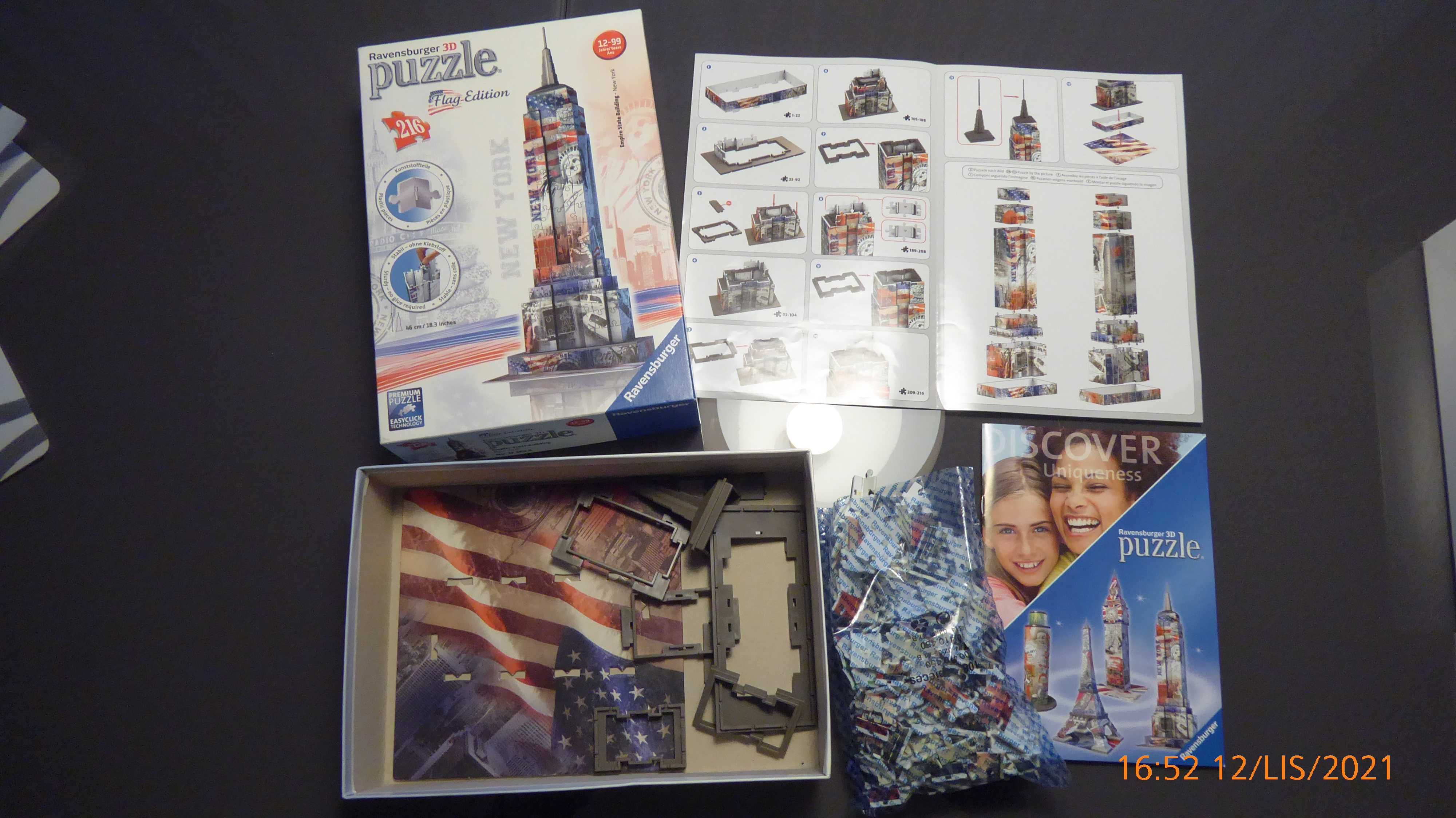 Zestaw-puzzle 3D Ravensburger: wieża w Pisie i Empire State Building