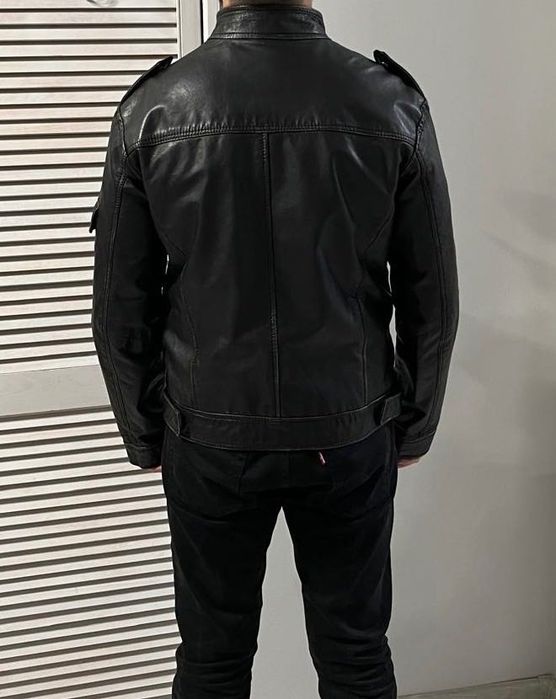 Retro Kurtka motocyklowa, skórzana, Reserved z efektem starzenia.