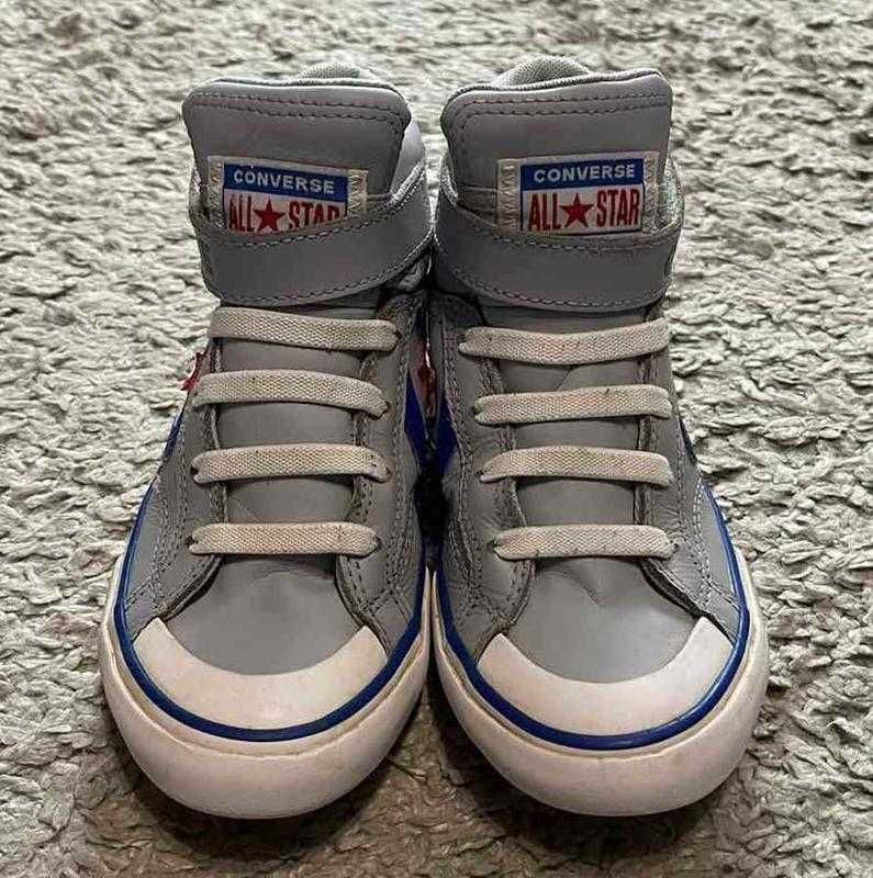 Оригинал.converse - детские,кожаные,высокие кеды-кроссовки