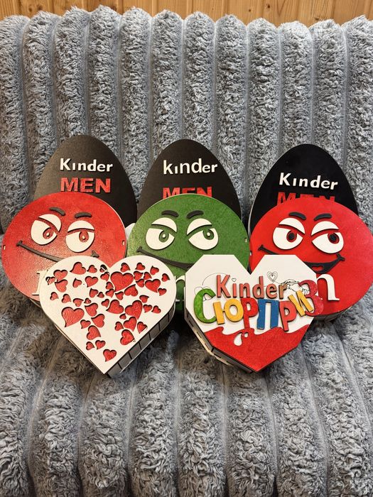 Деревяні подарункові коробки кіндер та коверти для грошей