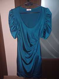 Sukienka turkusowa z marszczeniami Orsay 38 (M)