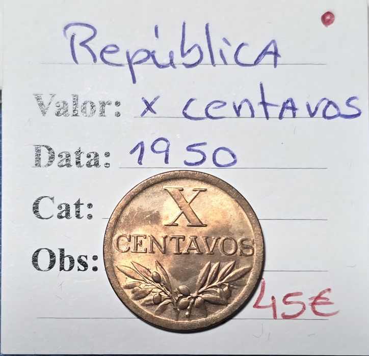 X centavos 1950 soberbo