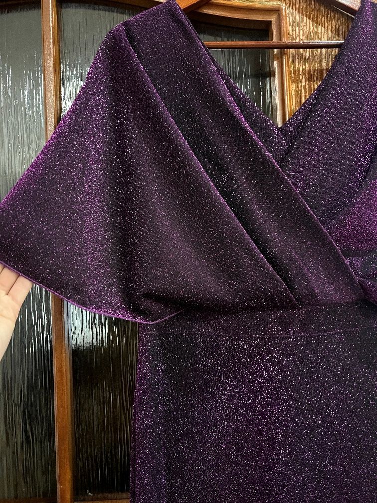 Сукня вечірня фіолетова люрекс довге 50-52 плаття
