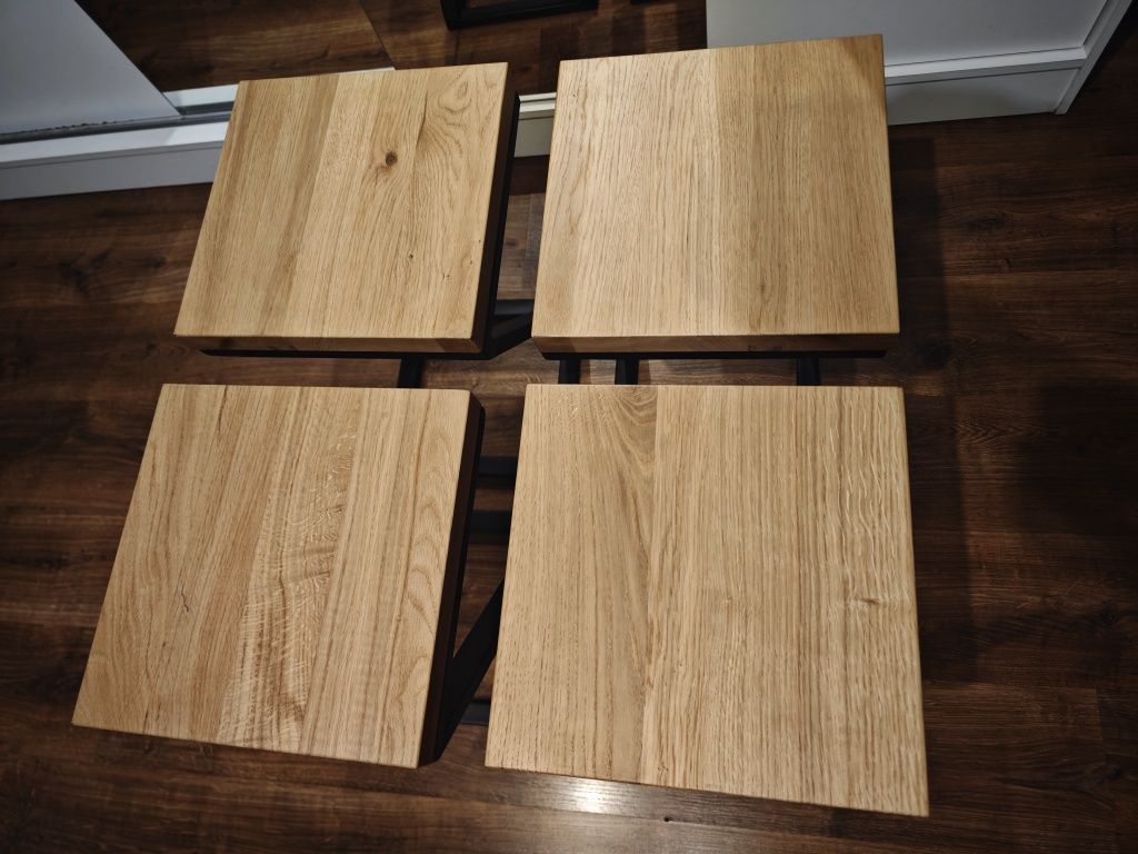 Hokery ZET LOFT komplet 4szt Dąb